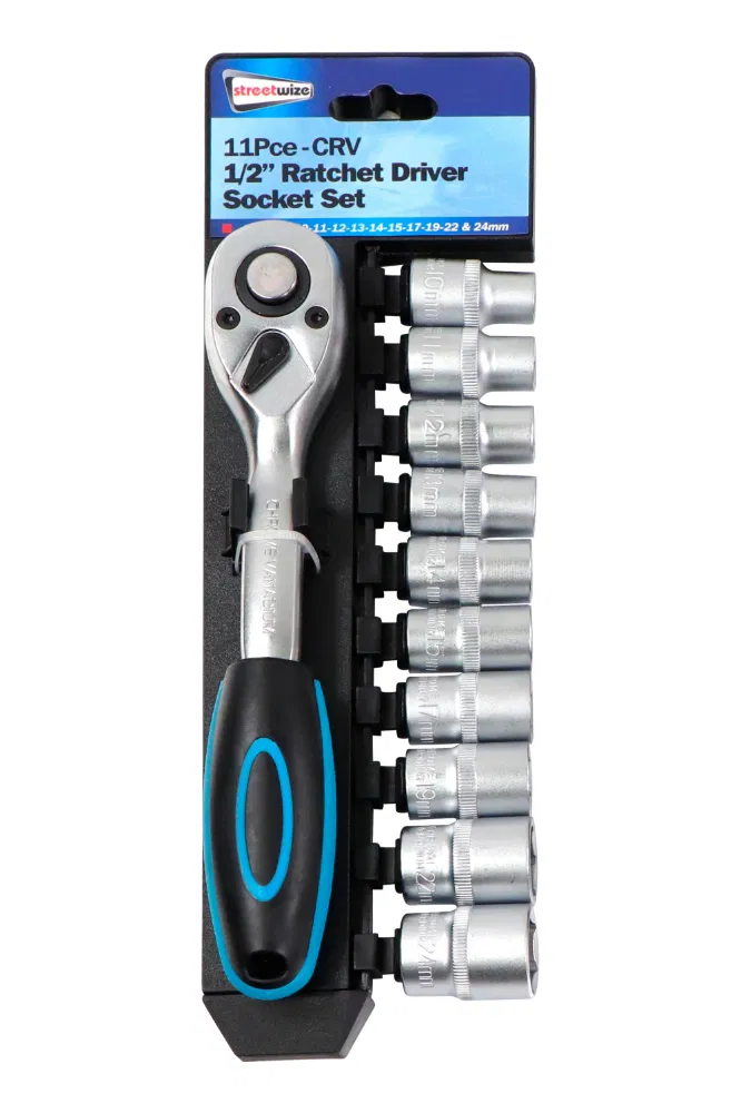 Streetwize – 11-Piece 1/2″ Ratchet Driver Socket Set