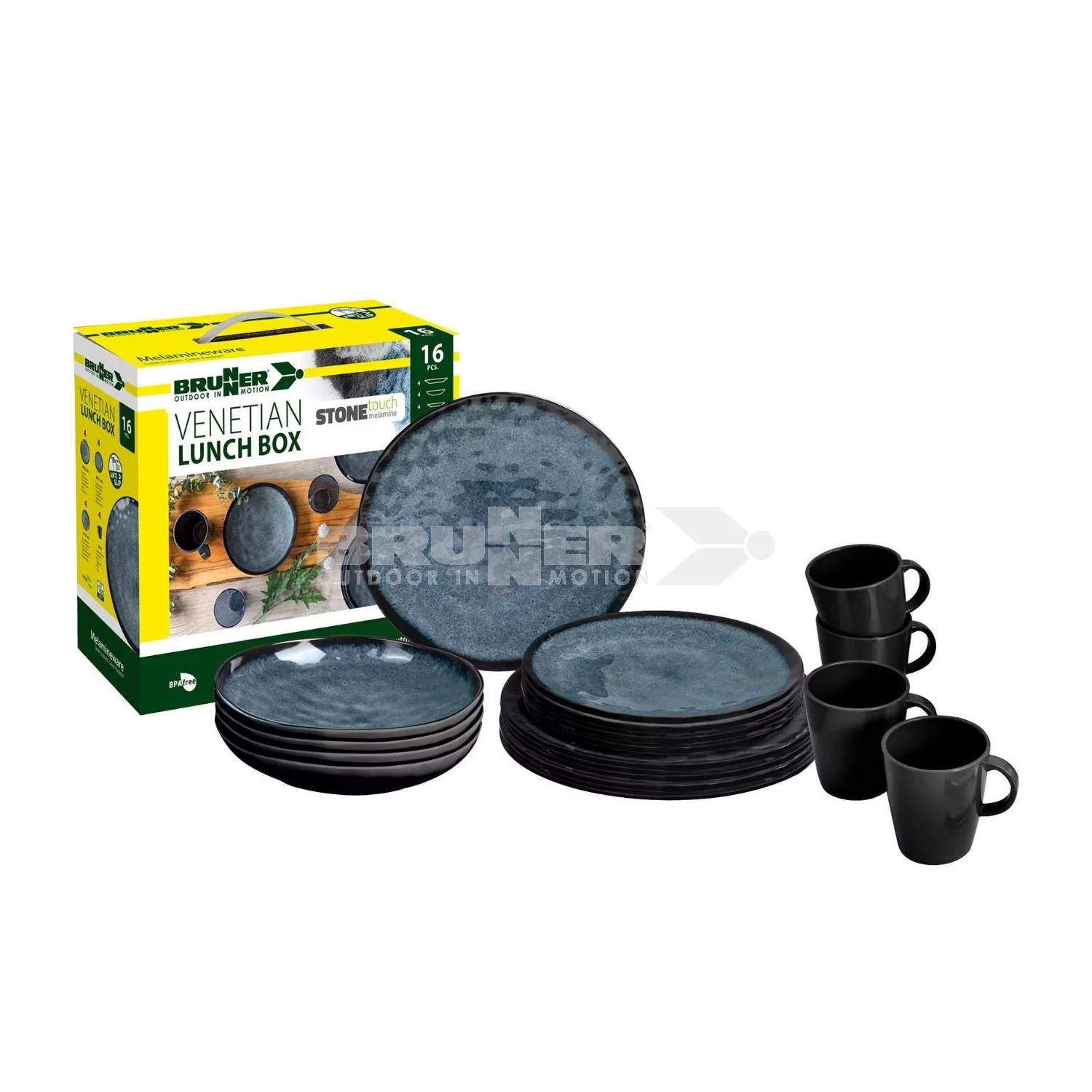 BRUNNER – VENETIAN 16 PIECE LUNCH BOX MELAMINE SET