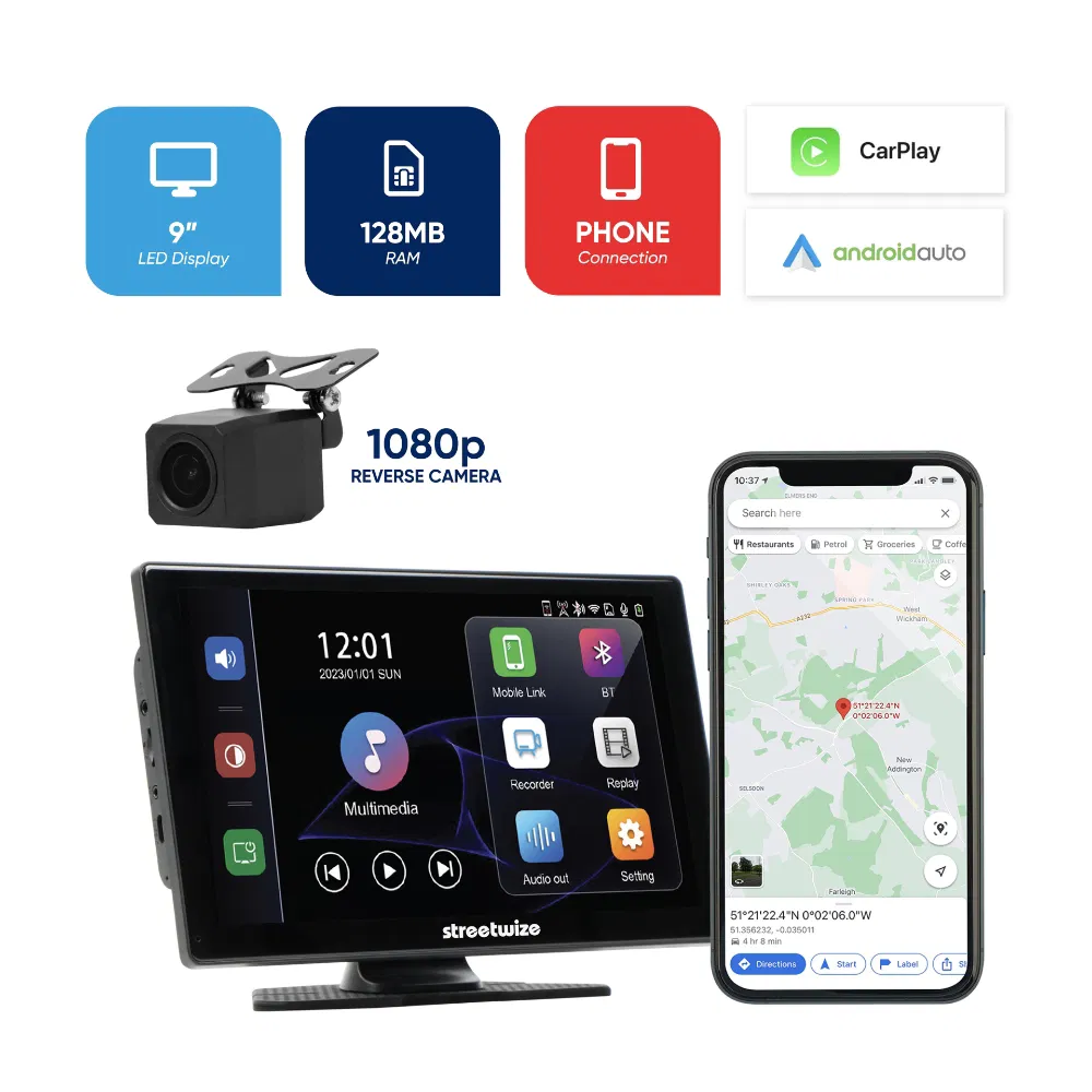 Streetwize – FreePlay Apple Carplay / Android Auto Car Display Unit with Rear Camera