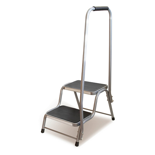 MayPole – Steel Double Caravan Step With Handrail