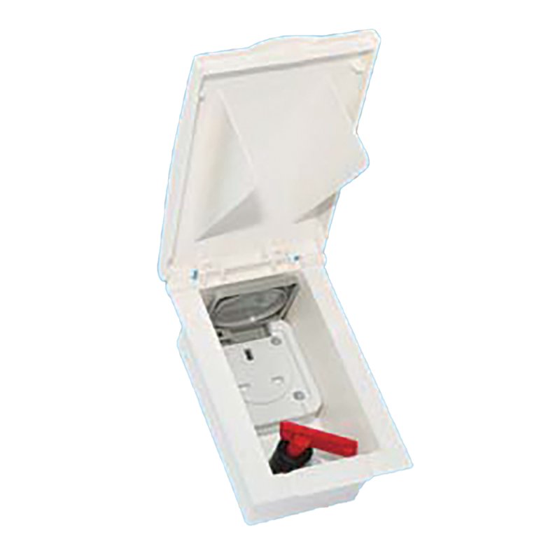 WHITE TND Ext13amp Socket Box and Isolator Switch