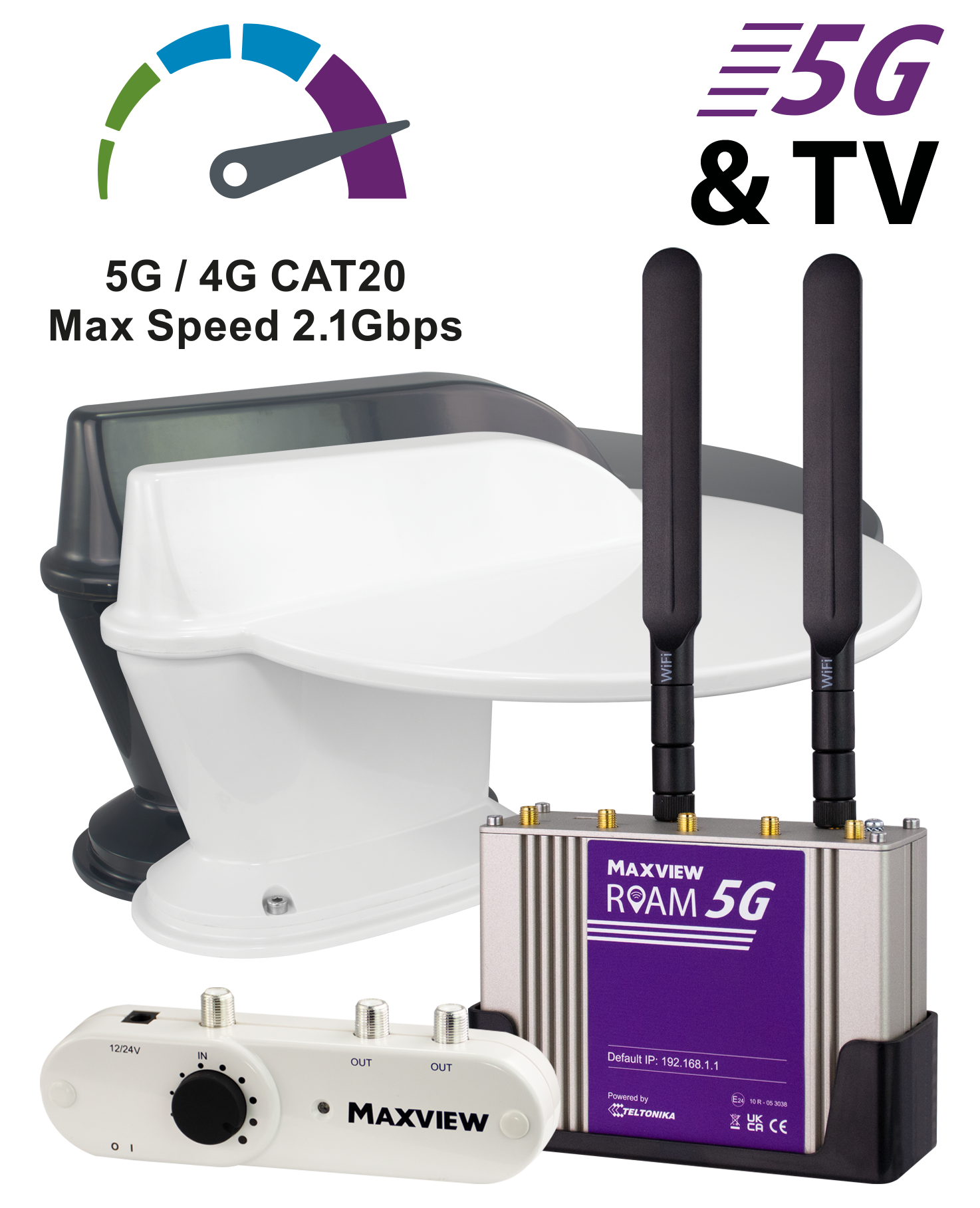 Maxview – Roam 5G Combo WiFi and Terrestrial TV Antenna Max 2.1GBPS