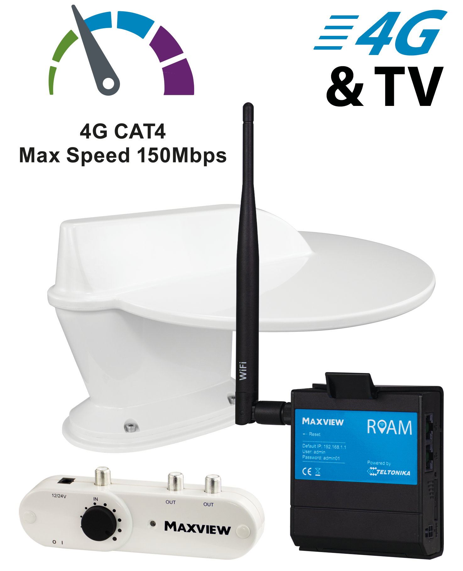 Maxview – Roam Combo WiFi and Terrestrial TV Antenna Max 150Mbps