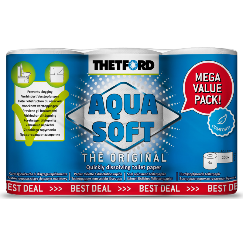 Thetford – Aqua Soft Toilet Roll 6 Pack